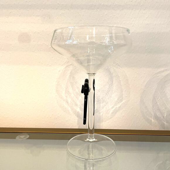 Black Bow Coupe Glass Holiday Glam Barware NEW - Picture 2 of 15